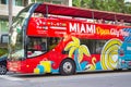 Open deck sightseeing bus at Miami Beach